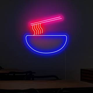 Neon noodle sign wallpaper