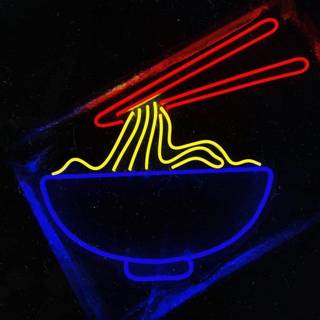 Neon noodle sign wallpaper
