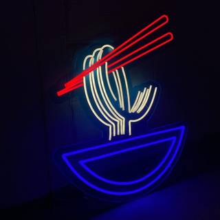 Neon noodle sign wallpaper