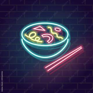 Neon noodle sign wallpaper