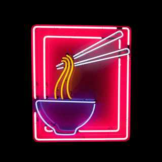 Neon noodle sign wallpaper