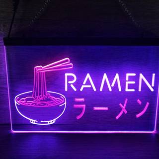 Neon noodle sign wallpaper