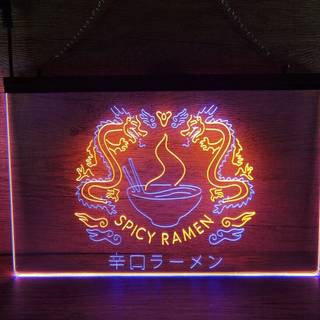 Neon noodle sign wallpaper