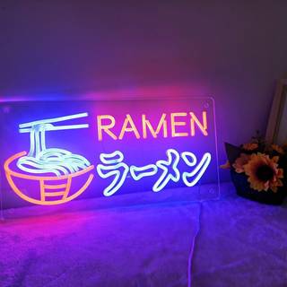 Neon noodle sign wallpaper