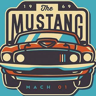 Minimalist red Mustang iPhone wallpaper