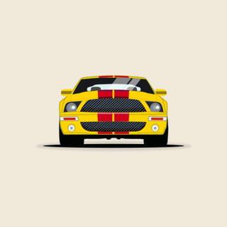 Minimalist red Mustang iPhone wallpaper