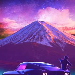 Minimalist red Mustang iPhone wallpaper