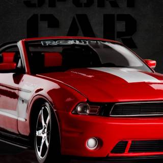 Minimalist red Mustang iPhone wallpaper