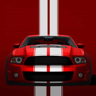 Minimalist red Mustang iPhone wallpaper
