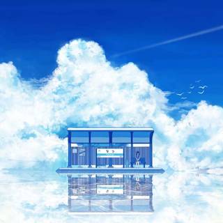 Light blue sky anime wallpaper