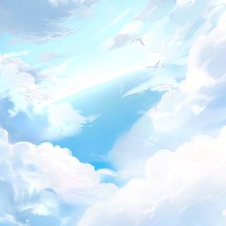 Light blue sky anime wallpaper
