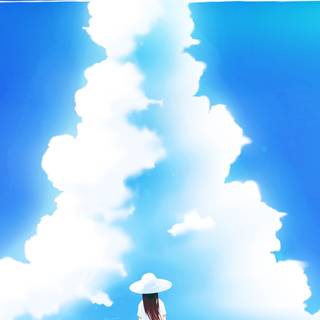 Light blue sky anime wallpaper