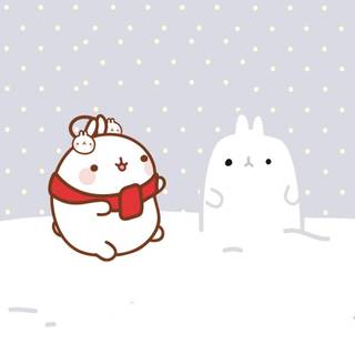 Molang winter wallpaper