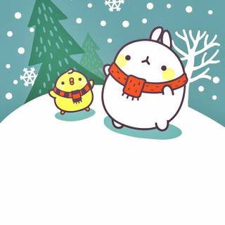 Molang winter wallpaper
