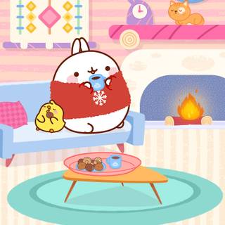 Molang winter wallpaper