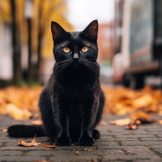 Autumn black cats wallpaper