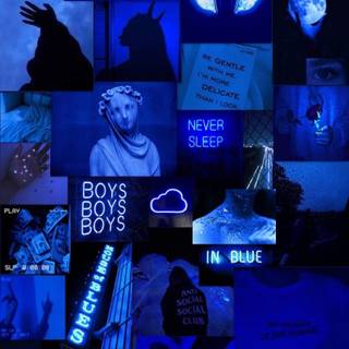 Aesthetic blue Halloween wallpaper