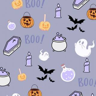 Aesthetic blue Halloween wallpaper