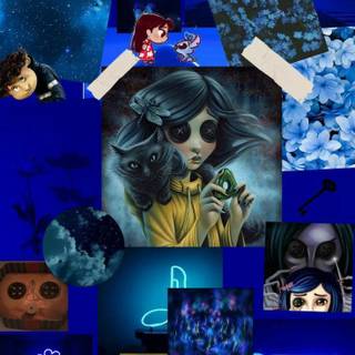 Aesthetic blue Halloween wallpaper