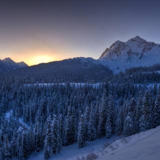 Panoramic winter wallpaper