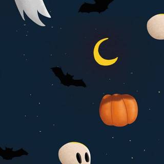 Aesthetic blue Halloween wallpaper