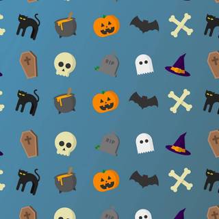 Aesthetic blue Halloween wallpaper