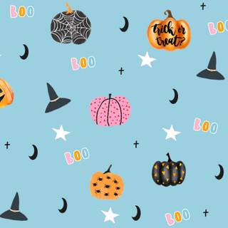 Aesthetic blue Halloween wallpaper