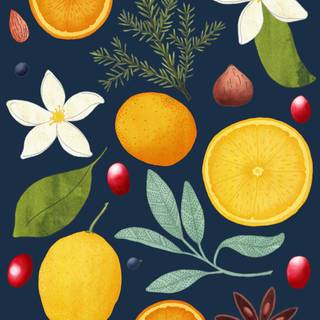 Winter fruit wallpaper
