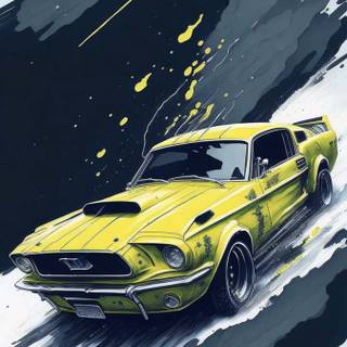 Mustang art iPhone wallpaper
