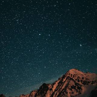 Winter mountain night wallpaper