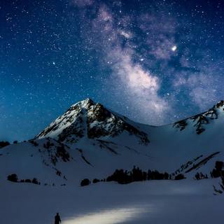 Winter mountain night wallpaper