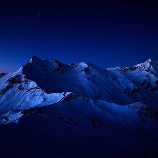 Winter mountain night wallpaper