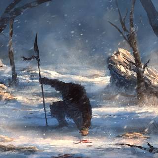 Fantasy winter forest wallpaper