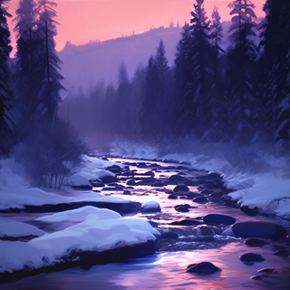 Fantasy winter forest wallpaper