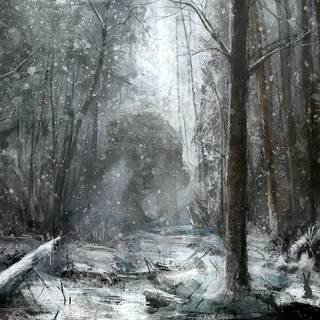 Fantasy winter forest wallpaper