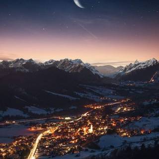 Winter night iPhone wallpaper