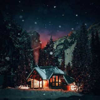 Winter night iPhone wallpaper
