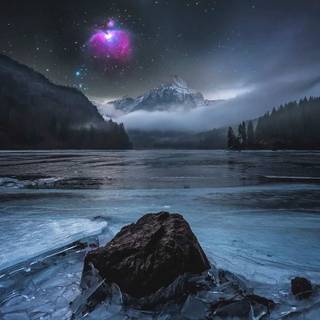 Winter night iPhone wallpaper