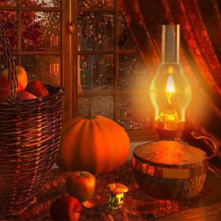 Cozy Halloween PC wallpaper