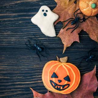 Cozy autumn Halloween dark wallpaper