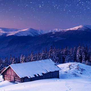 Winter night iPhone wallpaper