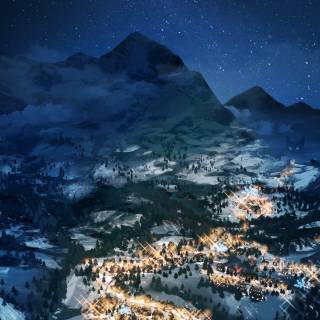 Winter night iPhone wallpaper