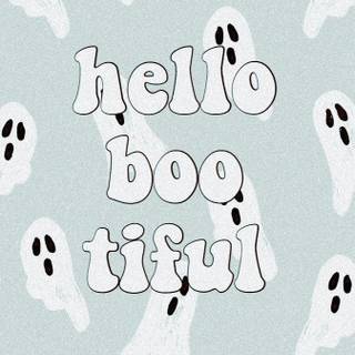 Blue and white Halloween wallpaper