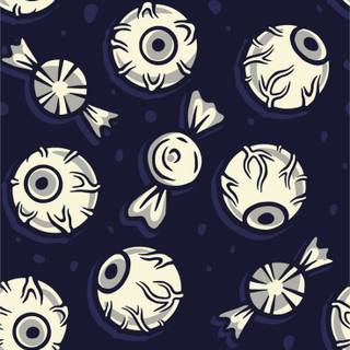 Blue and white Halloween wallpaper