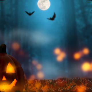 Blue and white Halloween wallpaper