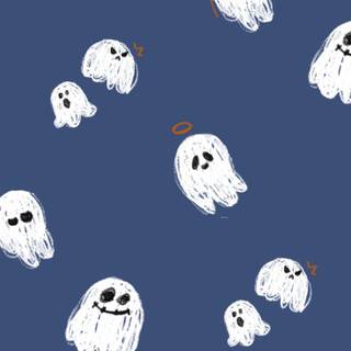 Blue and white Halloween wallpaper