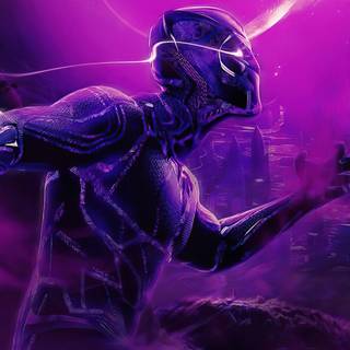 Black Panther purple 4k wallpaper