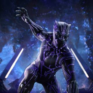 Black Panther purple 4k wallpaper
