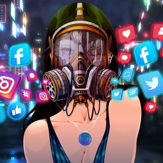 Social media addiction wallpaper