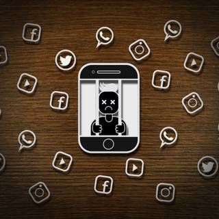 Social media addiction wallpaper